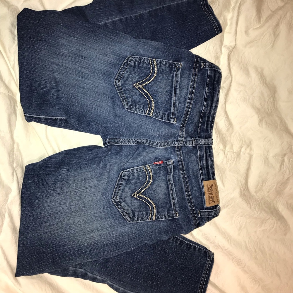 Levi cropped denim skinny jeans